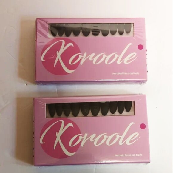 Two-30PCS Packs Matte Black KOROOLE Press on Nails for Women - Picture 1 of 3